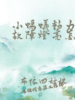 小蚂蚁动力系统故障灯亮怎么解决