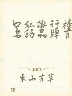 口红排行榜前十名的品牌有哪些好