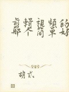 剪辑视频的软件哪个简单好用