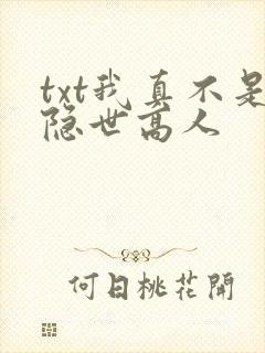 txt我真不是隐世高人
