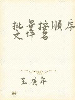 批量按顺序修改文件名