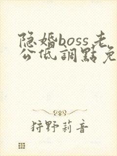 隐婚boss老公低调点免费阅读