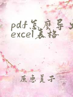 pdf怎么导出excel表格