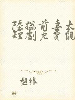 陆总前妻太傲娇短剧免费观看全集