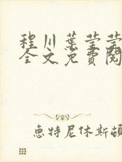 程川叶莹莹小说全文免费阅读