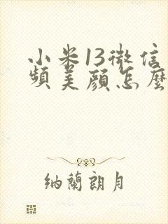 小米13微信视频美颜怎么设置