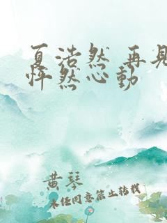 夏浩然 再见,怦然心动