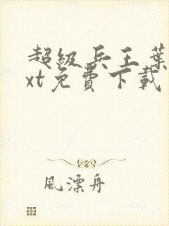 超级兵王叶谦txt免费下载