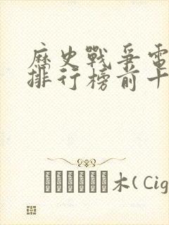 历史战争电视剧排行榜前十名