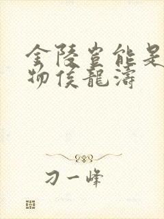 金陵岂能是池中物侯龙涛