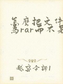 怎么把文件压缩为rar而不是zip