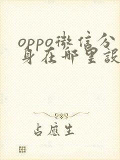 oppo微信分身在哪里设置