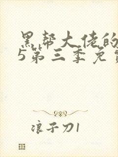 黑帮大佬的365第三季免费观看未删减版