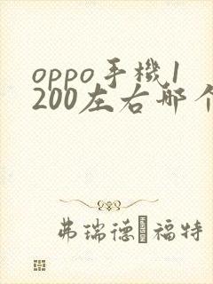 oppo手机1200左右哪个性价比高