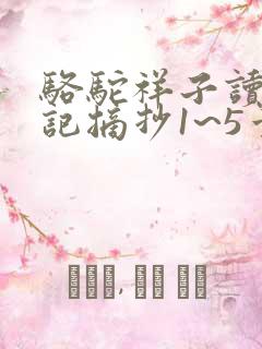 骆驼祥子读书笔记摘抄1~5章