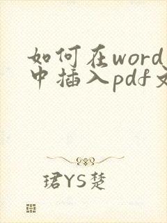 如何在word中插入pdf文件