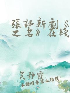 张译新剧《以法之名》在线观看免费高清