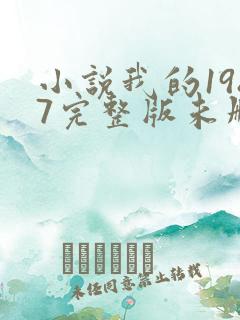 小说我的1987完整版未删减小说