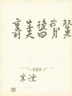 重生后我替掉了前夫白月光