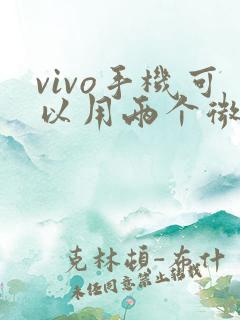 vivo手机可以用两个微信吗