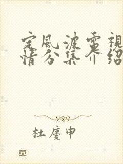 定风波电视剧剧情分集介绍