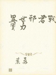 异世邪君战轮回实力