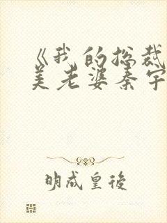 《我的总裁白富美老婆秦宇小说》