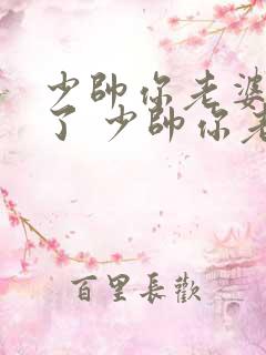 少帅你老婆又跑了 少帅你老婆又跑了