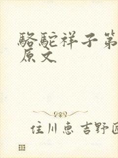 骆驼祥子第六章原文