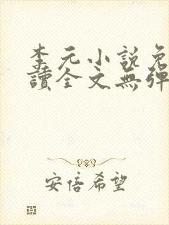 李元小说免费阅读全文无弹窗