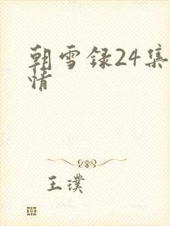 朝雪录24集剧情