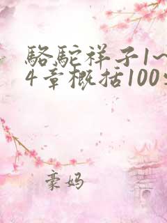 骆驼祥子1~24章概括100字