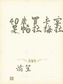 40岁买卡宴还是帕拉梅拉