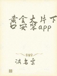 黄金大片下载入口安装app