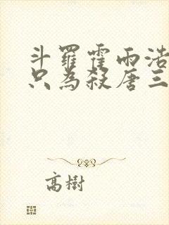 斗罗霍雨浩重生只为杀唐三