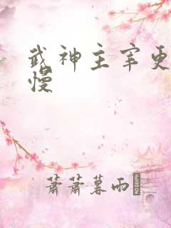 武神主宰更新太慢