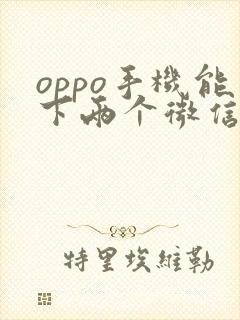 oppo手机能下两个微信吗?