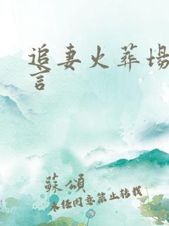 追妻火葬场 古言