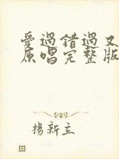 爱过错过又伤过原唱完整版