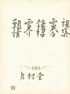 朝雪录电视剧剧情介绍分集