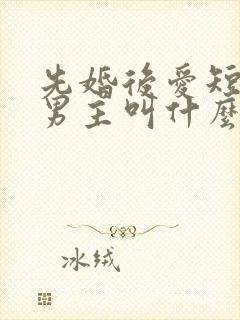 先婚后爱短剧的男主叫什么