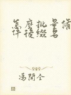 怎么批量修改文件后缀名