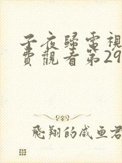 子夜归电视剧免费观看第29集