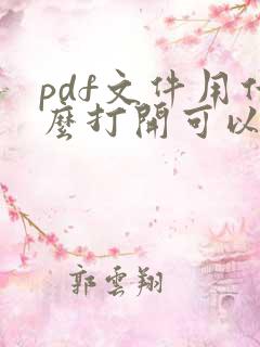 pdf文件用什么打开可以编辑