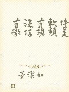 有没有软件可以微信视频美颜