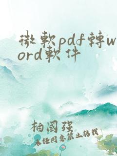 微软pdf转word软件