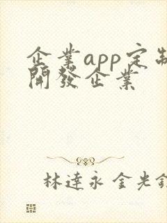 企业app定制开发企业