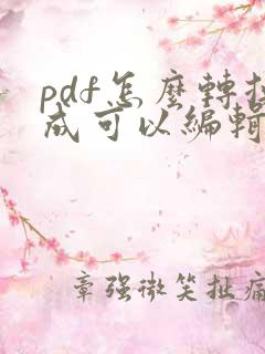 pdf怎么转换成可以编辑的word文档