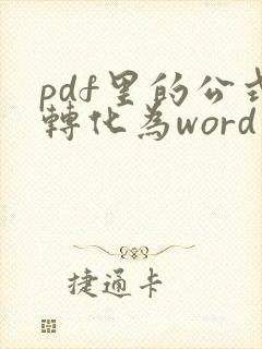 pdf里的公式转化为word公式