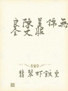 良陈美锦无删减全文版